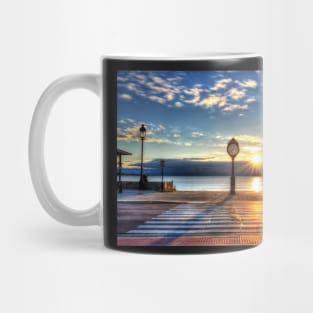 Revere Beach Clock at Sunrise Angled Long Shadow Revere MA Mug